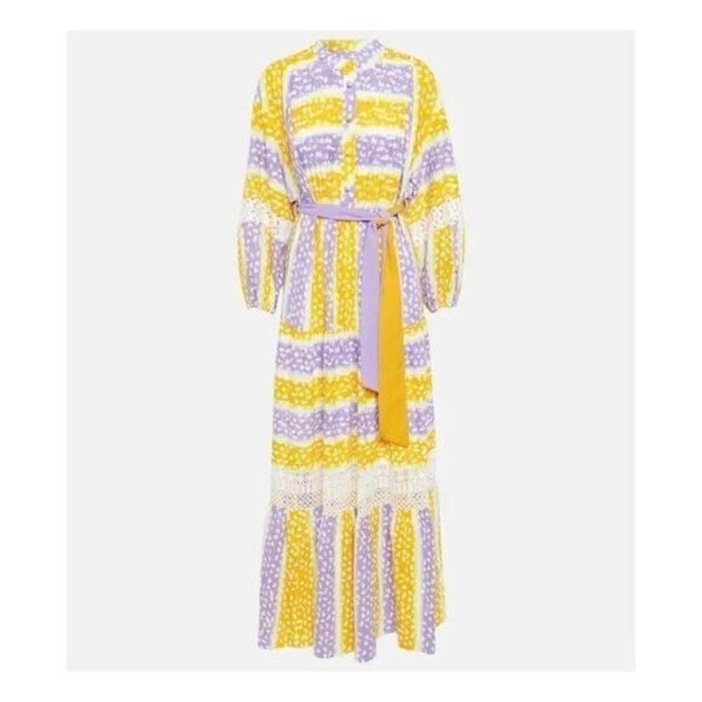 Diane Von Furstenberg Tessa Guipure Lace-Trimmed Printed Jacquard Maxi Dress - Picture 5 of 11